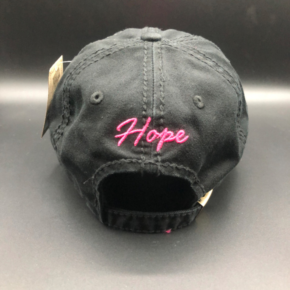 Pink Ribbon and Hope Distressed Hat - Picture 2 of 2